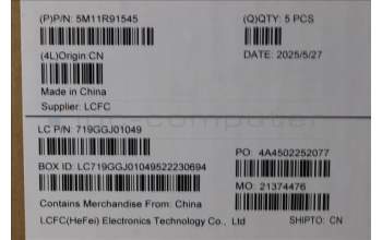Lenovo 5M11R91545 MECH_ASM BL KB GY FPR WW UKE CHY
