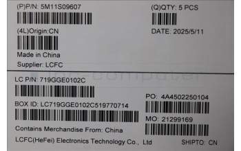 Lenovo 5M11S09607 MECH_ASM BL KB BK WW BEL LTN