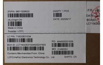 Lenovo 5M11S09633 MECH_ASM BL KB BK WW HBW LTN