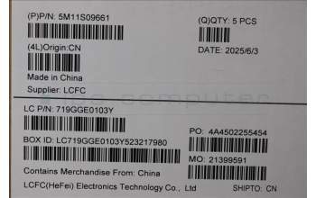 Lenovo 5M11S09661 MECH_ASM BL KB BK WW SWE/FIN LTN