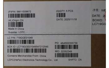 Lenovo 5M11S09672 MECH_ASM BL KB BK WW UKE CHY