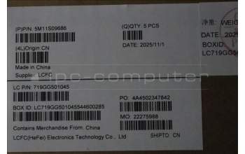 Lenovo 5M11S09686 MECH_ASM FRU KBD W/C SPA (CHY) UK BK