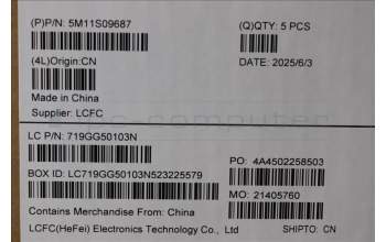 Lenovo 5M11S09687 MECH_ASM FRU KBD W/C SPA (SRX) UK BK