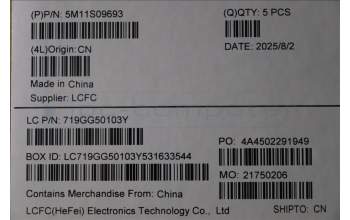 Lenovo 5M11S09693 MECH_ASM FRU KBD W/C GRE (SRX) US BK