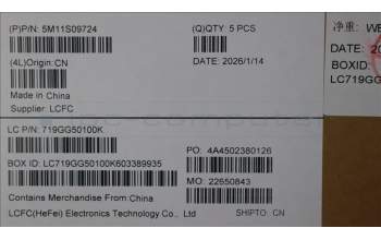 Lenovo 5M11S09724 MECH_ASM FRU KBD W/C BUL (CHY) UK BK