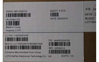 Lenovo 5M11S09743 MECH_ASM FRU KBD W/C UKR (SRX) US BK