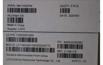 Lenovo 5M11S09784 MECH_ASM FRU KBD W/C HBW BL (CHY) US BK