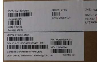 Lenovo 5M11S09788 MECH_ASM FRU KBD W/C ITA BL (CHY) UK BK