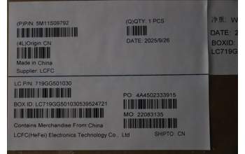 Lenovo 5M11S09792 MECH_ASM FRU KBD W/C NOR BL (CHY) UK BK