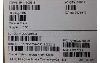 Lenovo 5M11S09818 MECH_ASM FRUKBD W/C NORDIC BL (SRX)UK BK