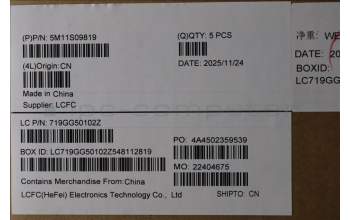 Lenovo 5M11S09819 MECH_ASM FRUKBD W/C NORDIC BL (TRI)UK BK