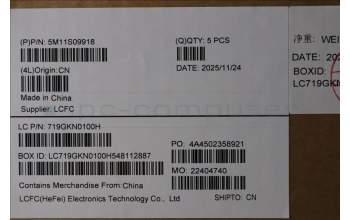 Lenovo 5M11S09918 MECH_ASM FRU KBD W/C NORDIC(CHY)UK BK