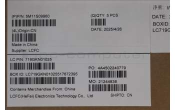 Lenovo 5M11S09960 MECH_ASM FRU KBD W/C ARA BL(SRX)US BK