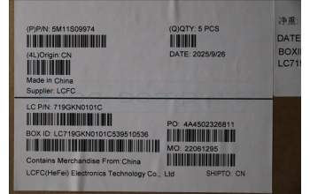 Lenovo 5M11S09974 MECH_ASM FRU KBD W/C FRA BL(CHY)UK BK