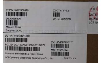 Lenovo 5M11S09976 MECH_ASM FRU KBD W/C FRA BL(SRX)UK BK