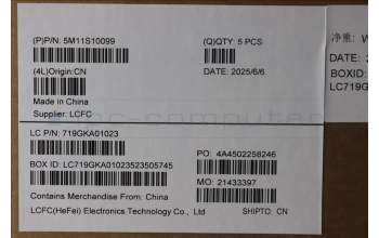 Lenovo 5M11S10099 MECH_ASM FRU KBD CCV SPA(Chicony)UK BK