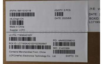 Lenovo 5M11S10118 MECH_ASM FRU KBD CCV RUS(Primax)US BK