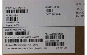 Lenovo 5M11S10132 MECH_ASM FRU KBD CCV UKE(Primax)UK BK