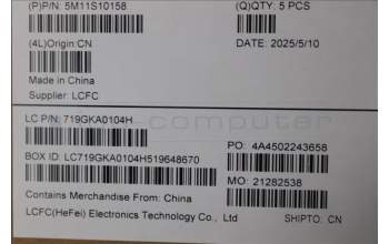 Lenovo 5M11S10158 MECH_ASM FRU KBD CCV ENG BL(Liteon)US BK