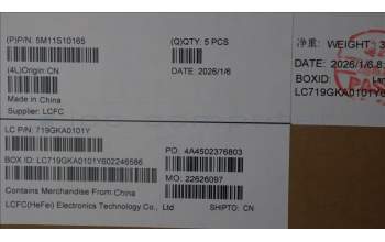 Lenovo 5M11S10165 MECH_ASM FRU KBD CCV ARA BL(Primax)US BK