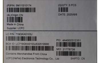 Lenovo 5M11S10174 MECH_ASM FRU KBD CCV SPA BL(Primax)UK BK