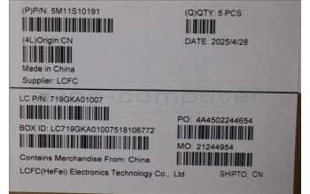 Lenovo 5M11S10191 MECH_ASM FRU KBD CCV ITA BL(Liteon)UK BK