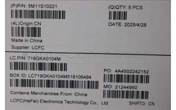 Lenovo 5M11S10221 MECH_ASM FRU KB CCV UKE BL(Liteon)UK BK