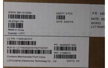 Lenovo 5M11S10280 MECH_ASM FRU KBD CCV DEN(Primax)UK BK