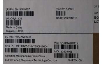 Lenovo 5M11S10307 MECH_ASM KB CCV NORDIC(Chicony)UK BK