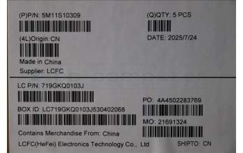 Lenovo 5M11S10309 MECH_ASM KBD CCV SWS (Chicony) UK BK