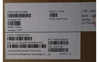 Lenovo 5M11S10386 MECH_ASM KB CCV CZE/SLK BL(PRM)UK BK