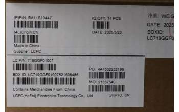 Lenovo 5M11S10447 Lenovo LCD Module, 16\", WUXGA, Touch, Anti-Glare, IPS, 500nit, 100%SRGB, W/8MP+IR Camera