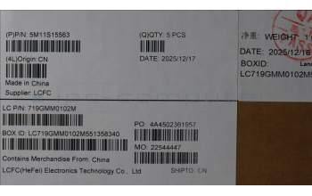 Lenovo 5M11S15563 MECH_ASM BL KB BK MG ARA CHY