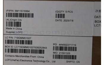 Lenovo 5M11S15564 MECH_ASM BL KB BK MG ARA LTN