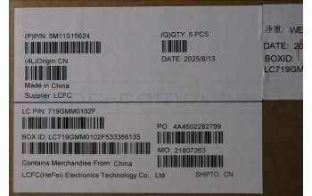 Lenovo 5M11S15624 MECH_ASM BL KB BK MG LA SPA LTN