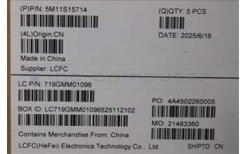 Lenovo 5M11S15714 MECH_ASM BL KB BK MG WW GRE LTN