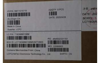 Lenovo 5M11S15719 MECH_ASM BL KB BK MG WW HUN CHY