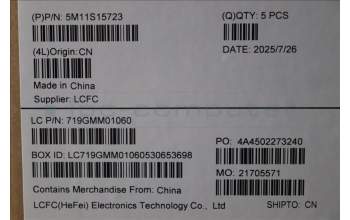 Lenovo 5M11S15723 MECH_ASM BL KB BK MG WW ILD LTN