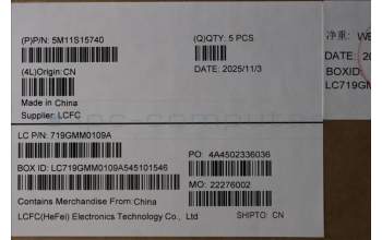 Lenovo 5M11S15740 MECH_ASM BL KB BK MG WW NOR CHY