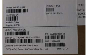 Lenovo 5M11S15931 MECH_ASM BL KB BK ITA LTN