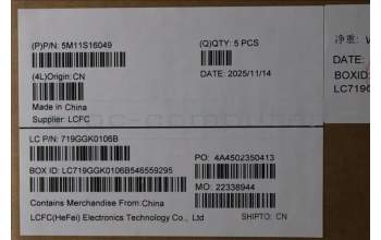 Lenovo 5M11S16049 MECH_ASM BL KB BK WW FRA SRX