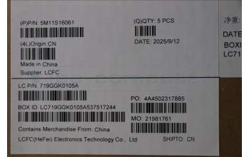 Lenovo 5M11S16061 MECH_ASM BL KB BK WW GRE SRX