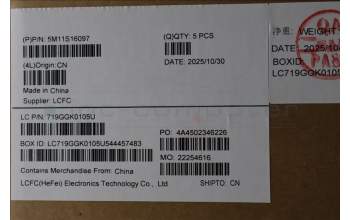 Lenovo 5M11S16097 MECH_ASM BL KB BK WW NORDIC SRX