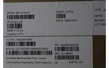 Lenovo 5M11S16121 MECH_ASM BL KB BK WW SWS SRX