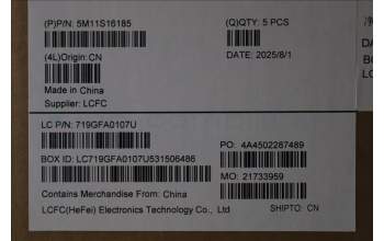 Lenovo 5M11S16185 C-Cover with keyboard, English, Black, Backlight, US