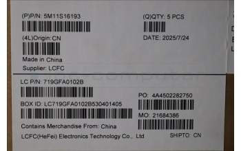 Lenovo 5M11S16193 MECH_ASM BL KB BK EURO ENG SRX