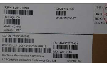 Lenovo 5M11S16246 MECH_ASM BL KB BK NORDIC TRI