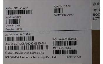 Lenovo 5M11S16261 MECH_ASM BL KB BK SPA SRX