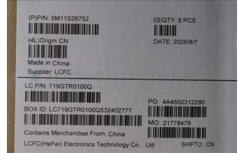 Lenovo 5M11S26752 MECH_ASM FRU KBD WC BEL (SRX)UK BK