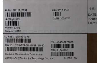 Lenovo 5M11S26759 MECH_ASM FRU KBD WC GER (CHY)UK BK